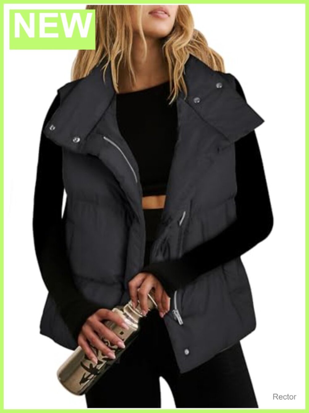 Women's Puffer Vest Sleeveless Zip Up Quilted Gilet Winter Outerwear